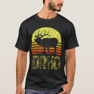 Idaho Elk Hunter Vater Vintag Retro Sun Bow Cool T-Shirt