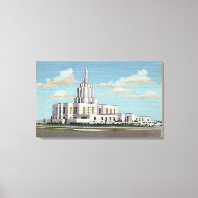 Idaho Falls, ID - Mormon Temple View Leinwanddruck (Vorderseite)