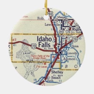 Idaho Falls Vintage Karte Keramik Ornament