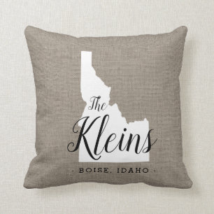 Idaho Family Monogram Staat Throw Pillow Kissen