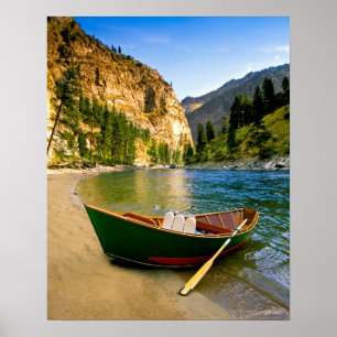 IDAHO, Fishing boat on a sandy beach in the Poster