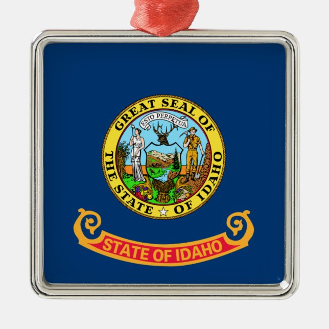 Idaho Flag, der Gem Staat, amerikanische Staaten Ornament Aus Metall (Vorne)
