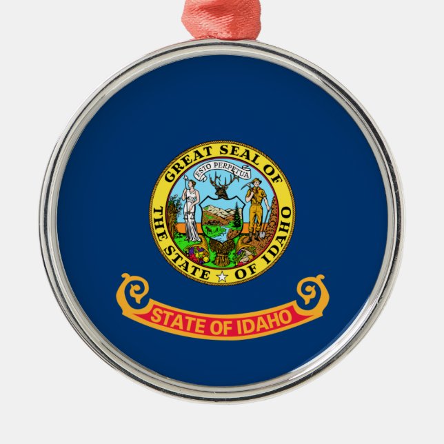 Idaho Flag, der Gem Staat, amerikanische Staaten Ornament Aus Metall (Vorne)