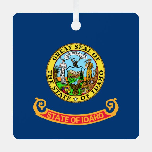 Idaho Flag, der Gem Staat, amerikanische Staaten Ornament Aus Metall (Vorderseite)