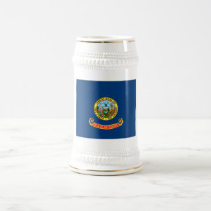 Idaho-Flagge: der Edelstein-Staat, Amerika Mountai Bierglas
