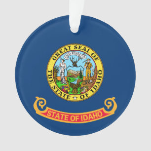 Idaho-Flagge: der Edelstein-Staat, Amerika Mountai Ornament