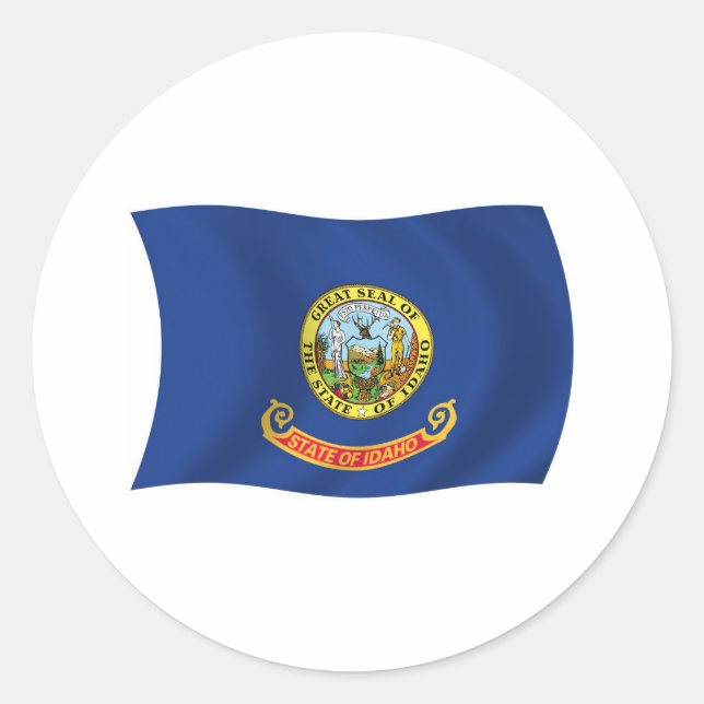 Idaho-Flaggenaufkleber Runder Aufkleber (Vorderseite)