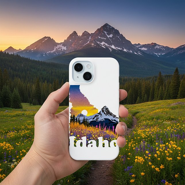 Idaho-Form mit Berg und Wildblumen Case-Mate iPhone Hülle (Von Creator hochgeladen)
