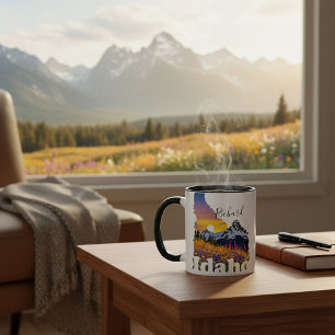 Idaho-Form mit Berg und Wildblumen Tasse