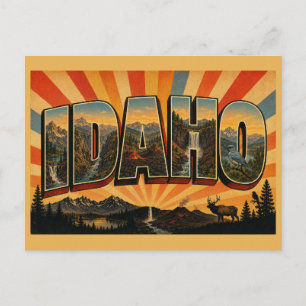 Idaho Gebirgsseen Wasserfälle Fluss Kunst Postkarte