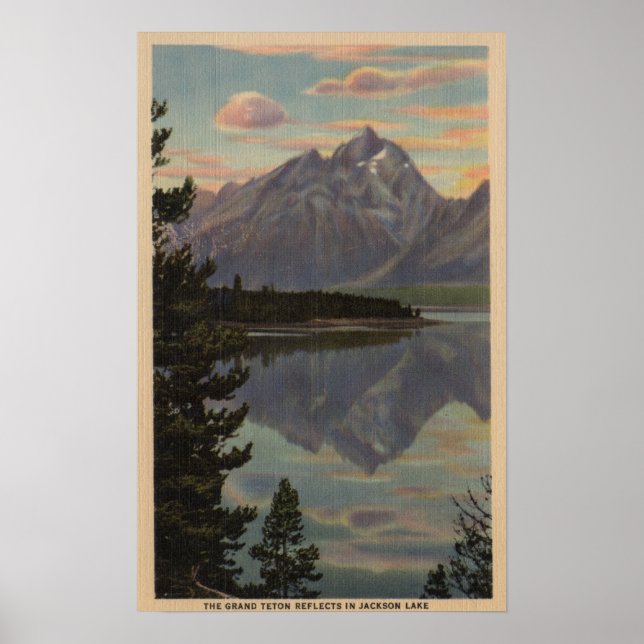 Idaho - Grand Teton Reflection on Jackson Lake Poster (Vorne)