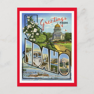 Idaho Grußworte von US-Staaten Postkarte