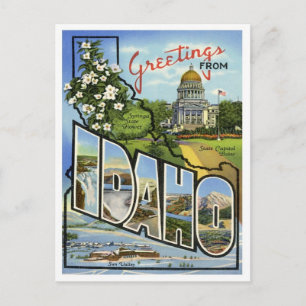 Idaho Grußworte von US-Staaten Postkarte