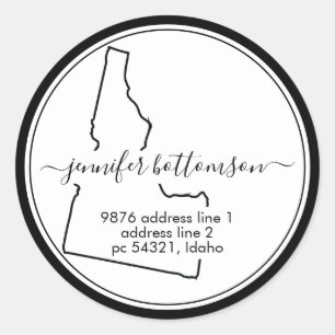 Idaho Heimkehrkarten-Adresse Unterschrift Runder Aufkleber