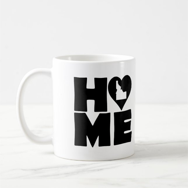 Idaho Home Heart State Mug oder Travel Mug Kaffeetasse (Links)