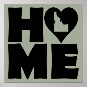 Idaho Home Heart State Poster Schild