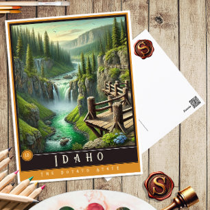 Idaho   Hyper-Realistisches Staat Postkarte