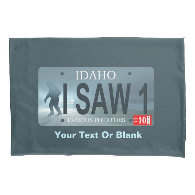 Idaho "I Saw 1" Sasquatch Lizenzschild Kissenbezug (Vorderseite)