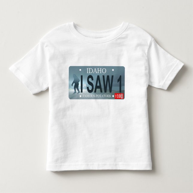 Idaho "I Saw 1" Sasquatch Lizenzschild Kleinkind T-shirt (Vorderseite)