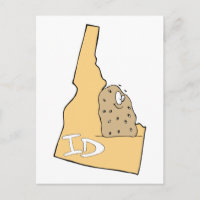 Idaho ID Map & Idaho Potato Spud Cartoon Motto