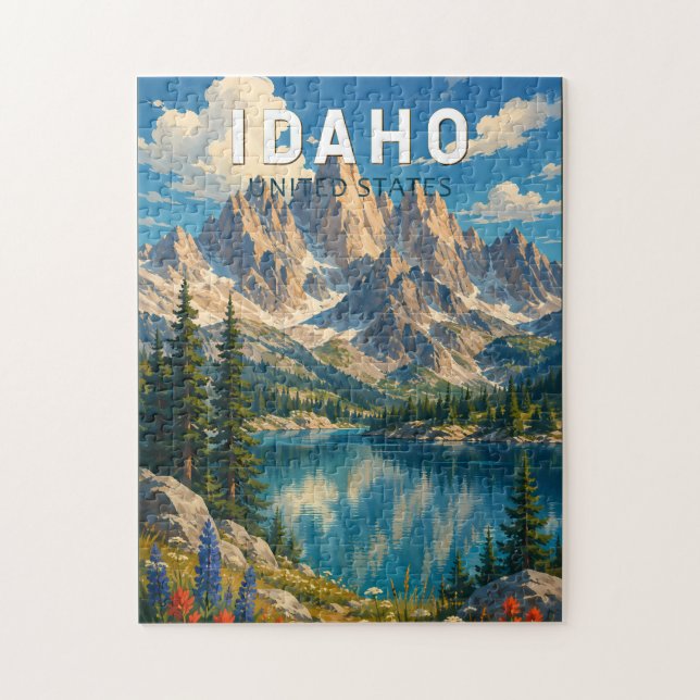 Idaho Illustration Reise Kunst Vintage Puzzle (Vertikal)