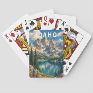 Idaho Illustration Reise Kunst Vintage Spielkarten