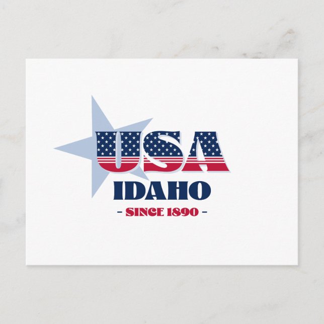 Idaho in Rot, Weiß und Blau Postkarte (Vorderseite)