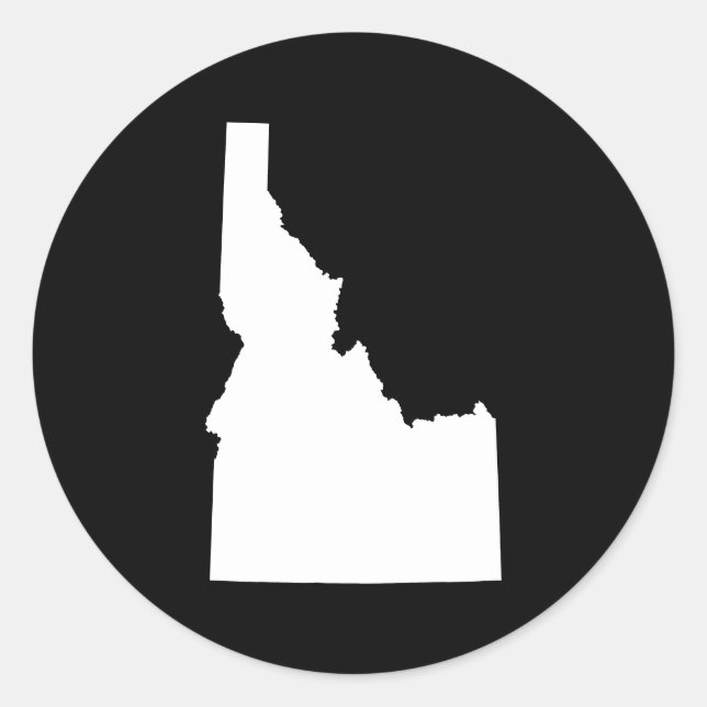 Idaho in Weiß Runder Aufkleber (Vorderseite)