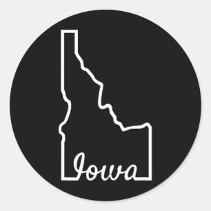 Idaho Iowa Lustiger Geographie-Mix-Up-Witz Idawa-S Runder Aufkleber