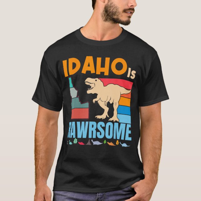 Idaho Is Awesome Dinosaur I Love Idaho Gift Boys G T-Shirt (Vorderseite)