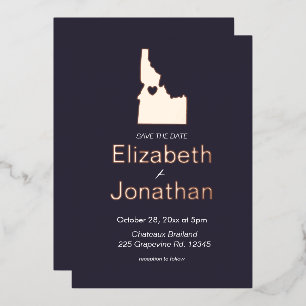 Idaho Karte Hochzeit in Urlaubsort Save the Date R