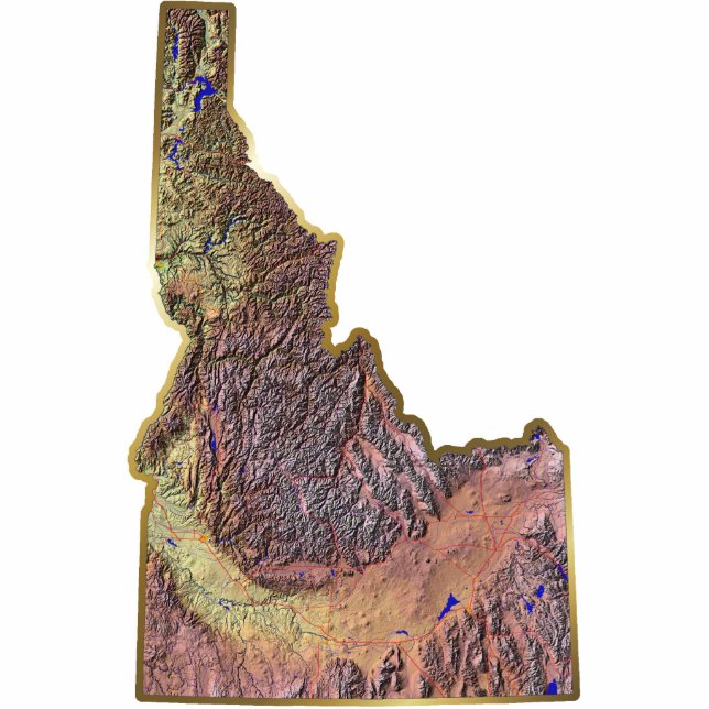 Idaho-Karten-Magnet herausgeschnitten Fotoskulptur Magnet (Vorne)