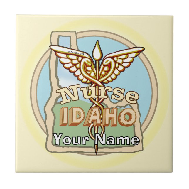 Idaho Krankenschwester Caduceus Kachel (Vorderseite)