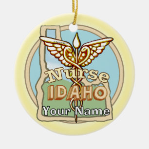 Idaho Krankenschwester Caduceus Keramik Ornament