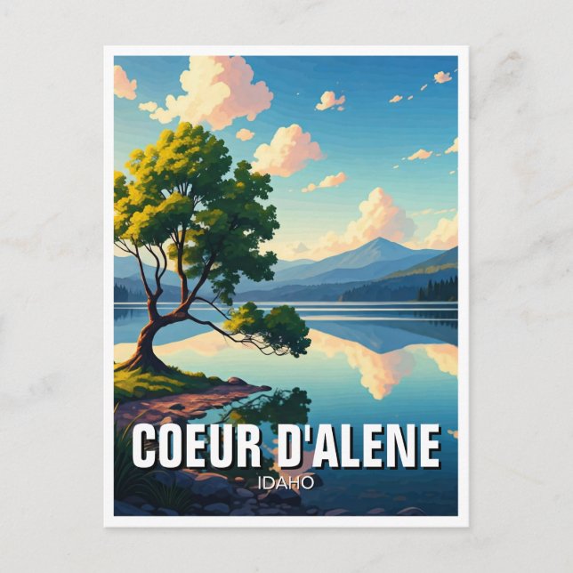 Idaho Lake Coeur d'Alene Postkarte (Vorderseite)
