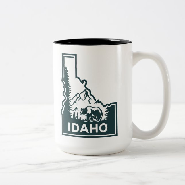 Idaho Map Bear Zweifarbige Tasse (Rechts)