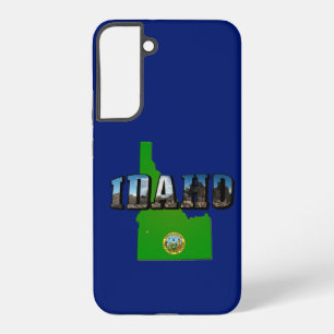 Idaho Map, Seal and Picture Text Samsung Galaxy Hülle