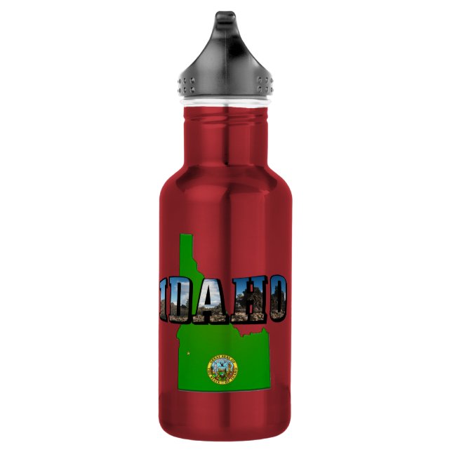 Idaho Map, Seal and Picture Text Trinkflasche (Rechts)