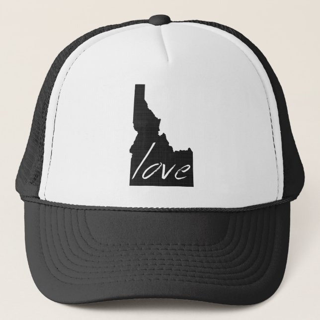 Idaho Map Shaped Chalkboard Liebe Idahoan Adoring Truckerkappe (Vorderseite)