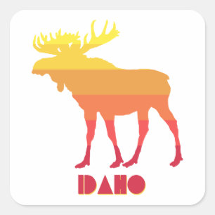 Idaho Moose Quadratischer Aufkleber