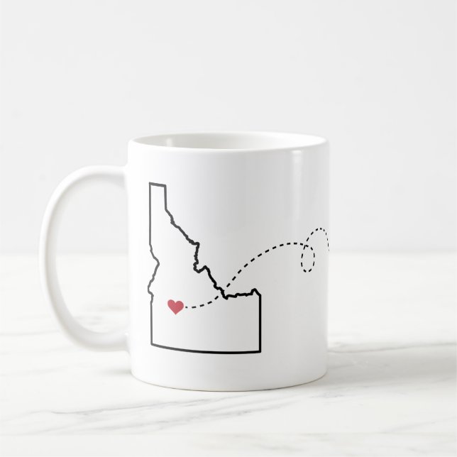 Idaho nach Kalifornien - Heart2Heart Kaffeetasse (Links)