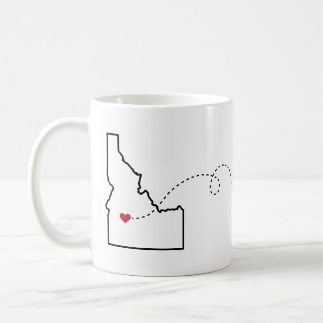 Idaho nach Montana - Herz2Herz Kaffeetasse (Links)