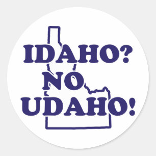 Idaho No Udaho Runder Aufkleber