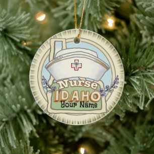 Idaho Nurse Keramik Ornament