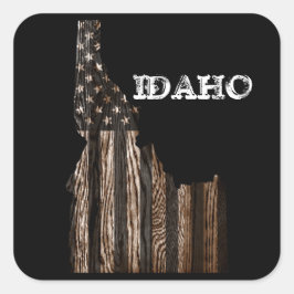 IDAHO PATRIOT BURNT HOLZ BLUT QUADRATISCHER AUFKLEBER