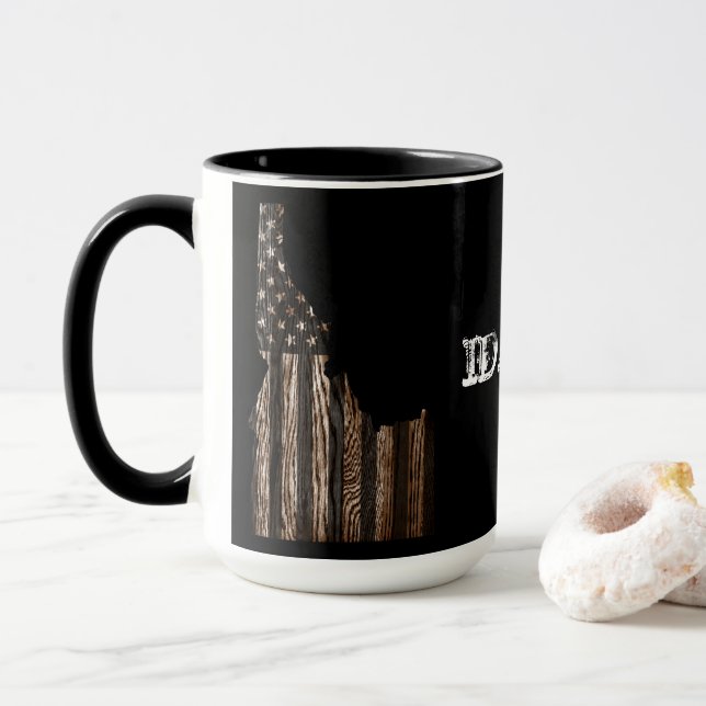 IDAHO PATRIOT BURNT HOLZ BLUT TASSE (Mit Donut)
