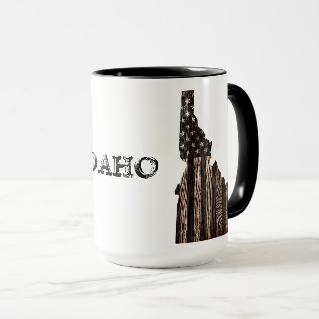 IDAHO PATRIOT BURNT HOLZ BLUT TASSE (VorderseiteRechts)