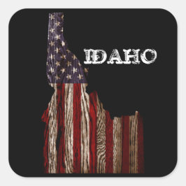 IDAHO PATRIOT BURNT HOLZ CLR QUADRATISCHER AUFKLEBER