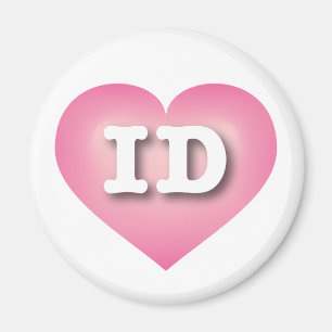 Idaho Pink Fade Heart - I Liebe ID Magnet