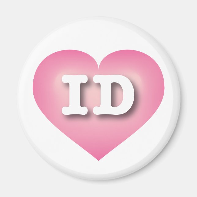 Idaho Pink Fade Heart - I Liebe ID Magnet (Vorne)